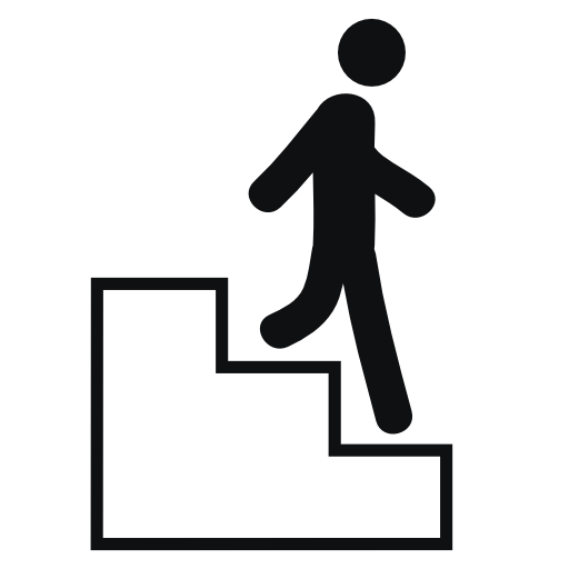 Man descending by stairs steps