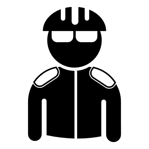 Bicyclist with helmet and jacket