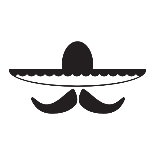 Mexican hat and mustache, IOS 7 interface symbol