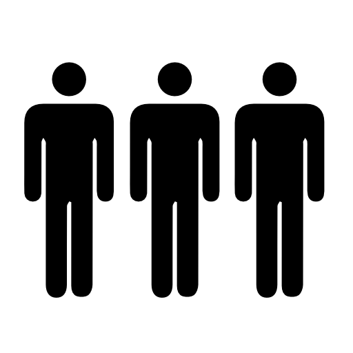 Three persons silhouettes