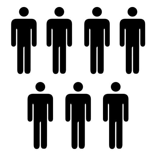 7 persons male silhouettes