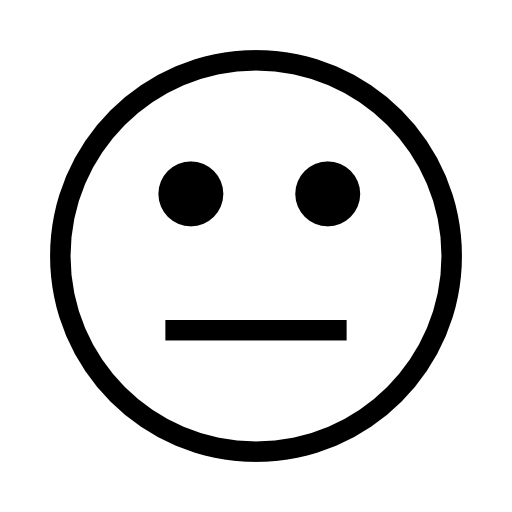 Emoticon with straight mouth line