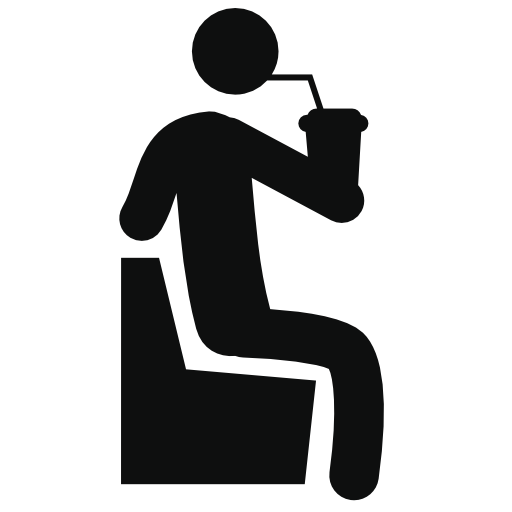 Sitting man drinking a soda in a bar