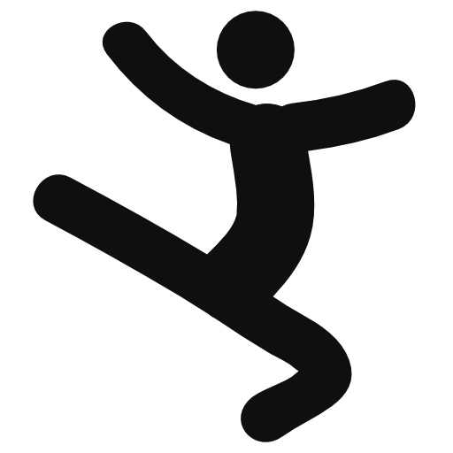 Jumping dancer silhouette