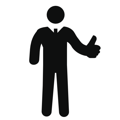 Standing man with thumbs up