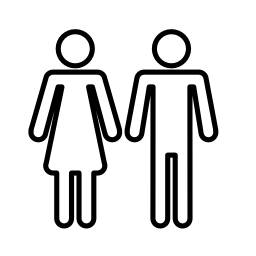 Female and male shapes silhouettes outlines