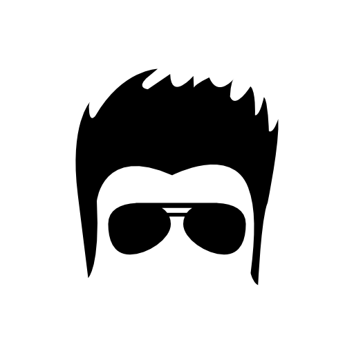 Male hair face with sunglasses