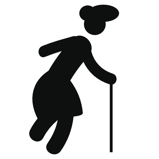 Grandmother walking silhouette