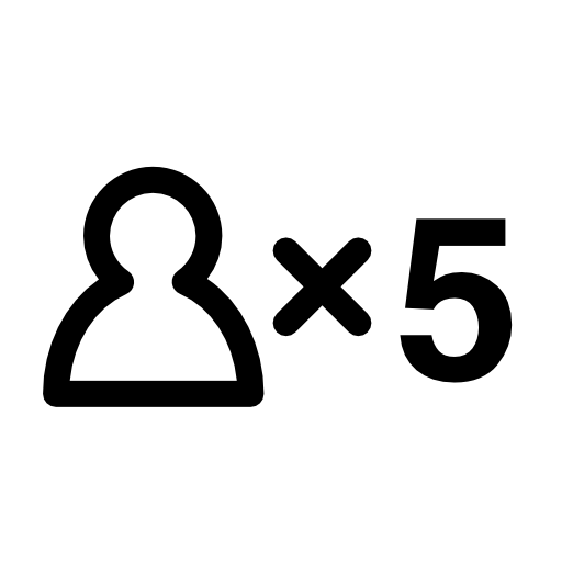 Five persons symbol