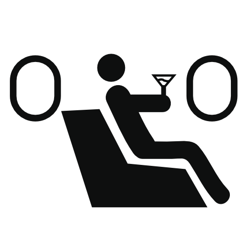 Man drinking on the plane