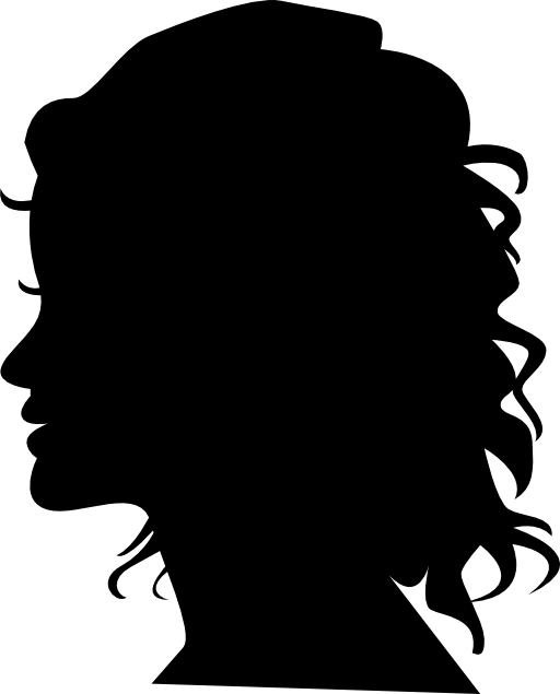 Woman silhouette head side view