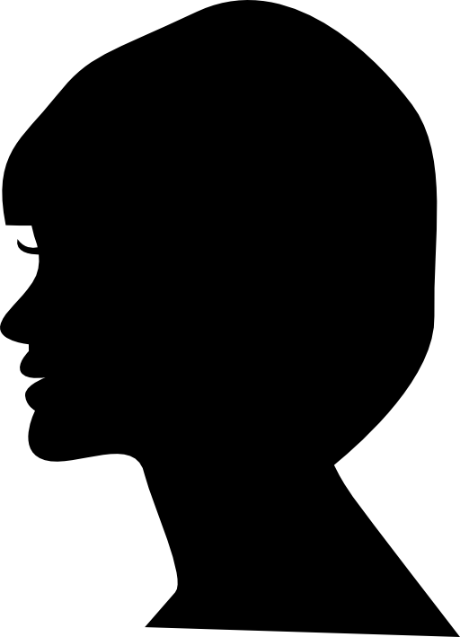 Woman head side view silhouette