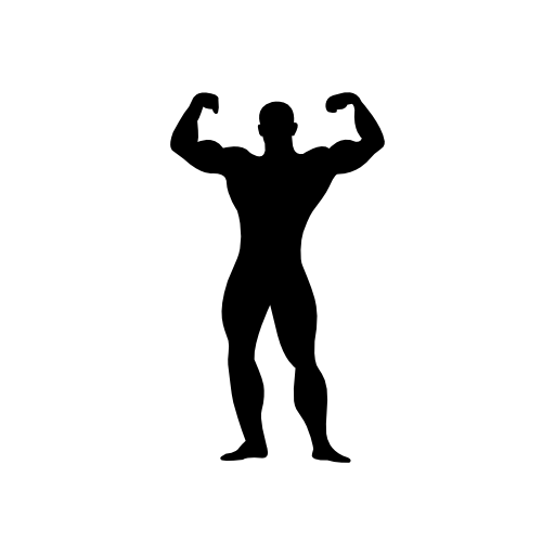 Muscular man flexing silhouette