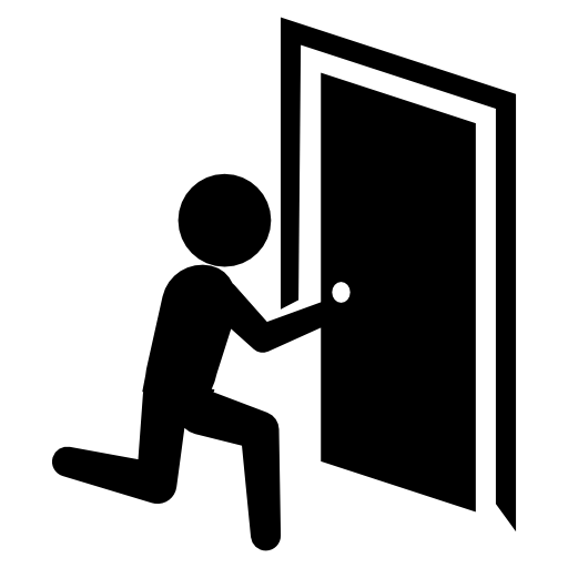 Criminal forcing a door