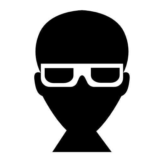 Male head with glasses
