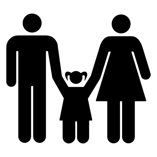 Family of mother and father with a daughter
