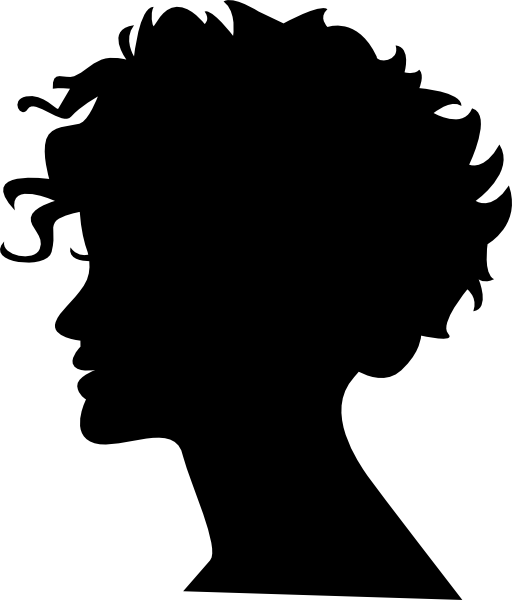 Woman head silhouette with short hair