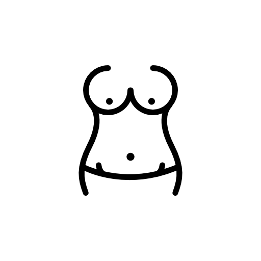 Female torso outline in topless