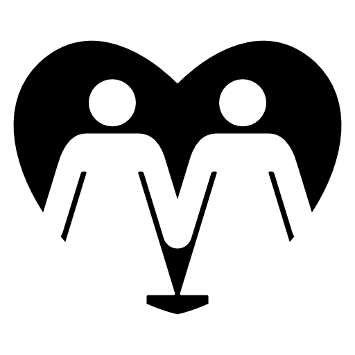 Familiar group of two women couple in a heart
