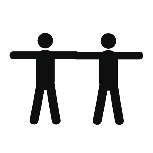 Two men silhouettes arm by arm