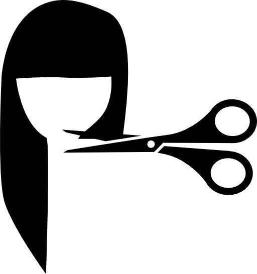 Female hair cut with scissors
