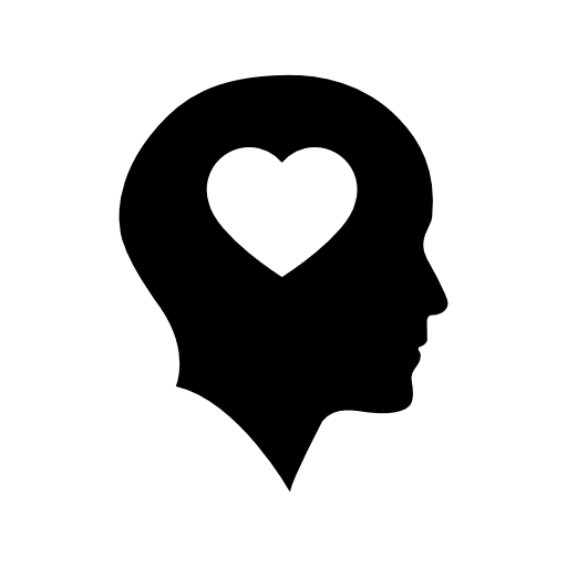 Bald head with heart