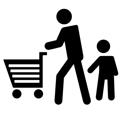 Father on shopping with his son