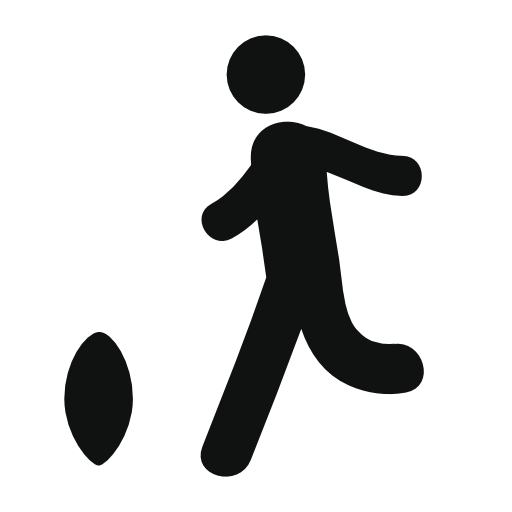 Person shooting a rugby ball