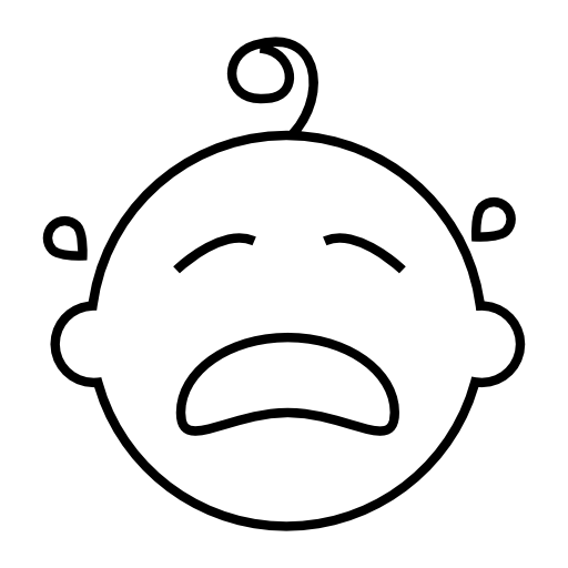 Crying baby outline