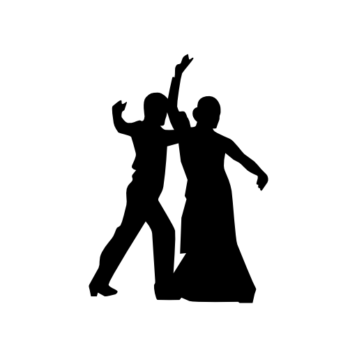 Flamenco couple silhouette