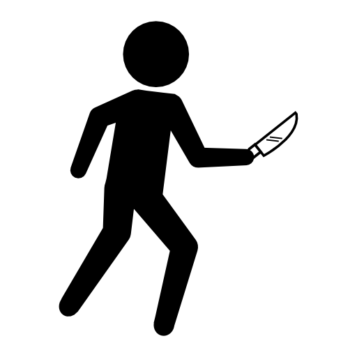 Criminal silhouette with a knife