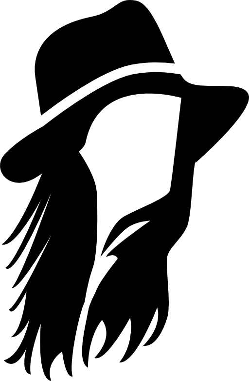Male long hair with hat