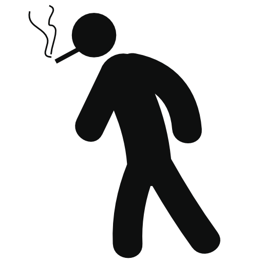 Man walking and smoking