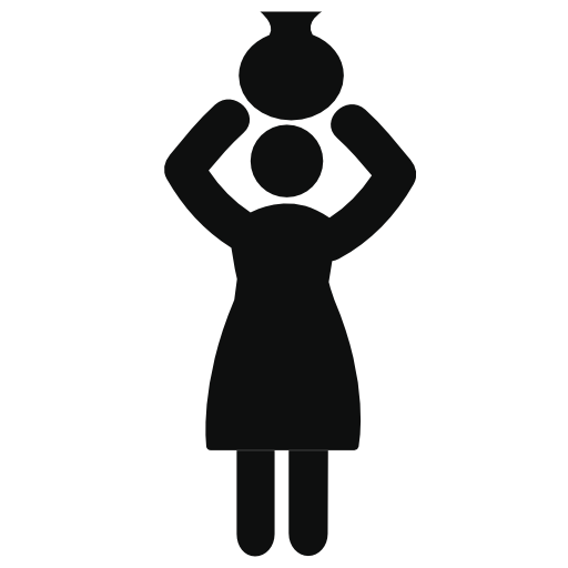 Woman carrying a ceramic jar on her head