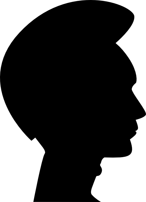 Man hair shape on head side view silhouette