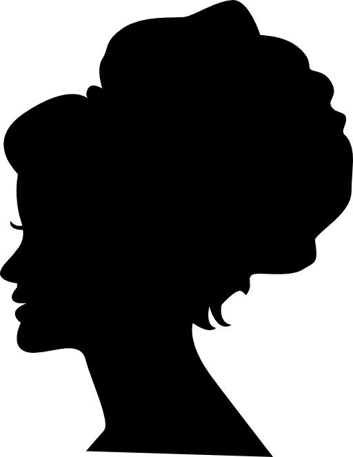 Female head with big hair shape on it