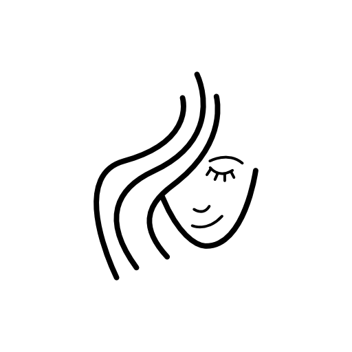 Female with bangs outline