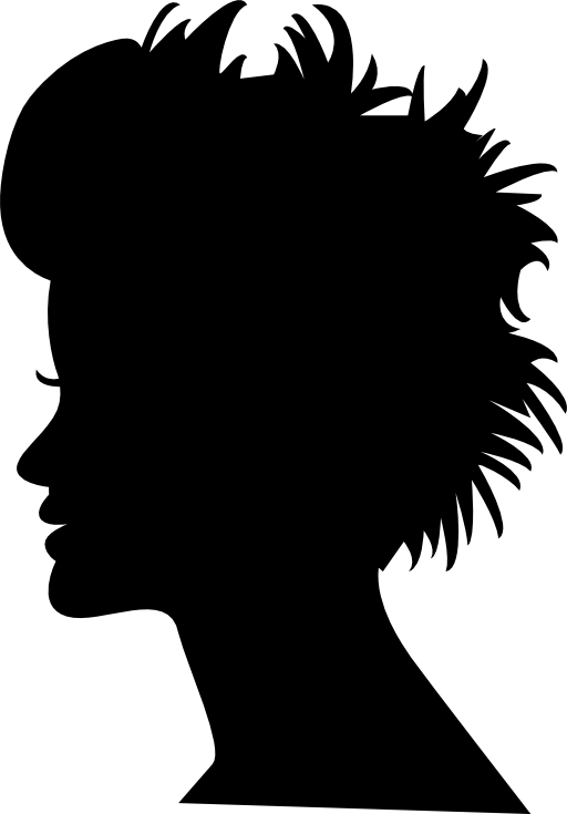 Head silhouette with short hair