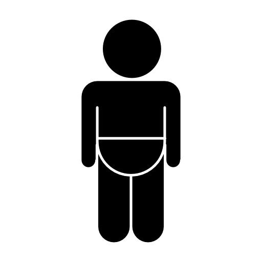 Baby wearing diaper silhouette