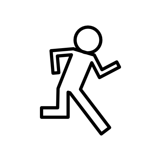 Man running from side view, IOS 7 interface symbol
