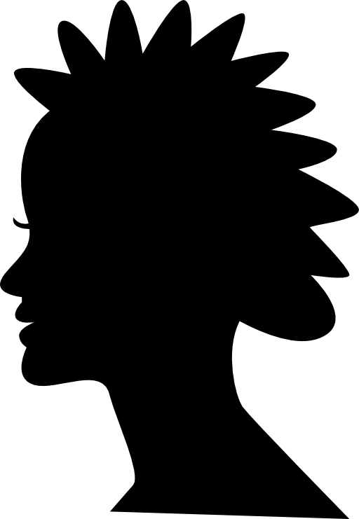 Female short hair style silhouette
