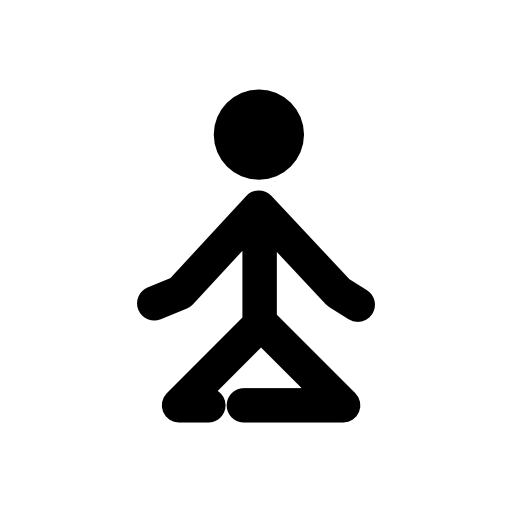 Male stick man with legs folded