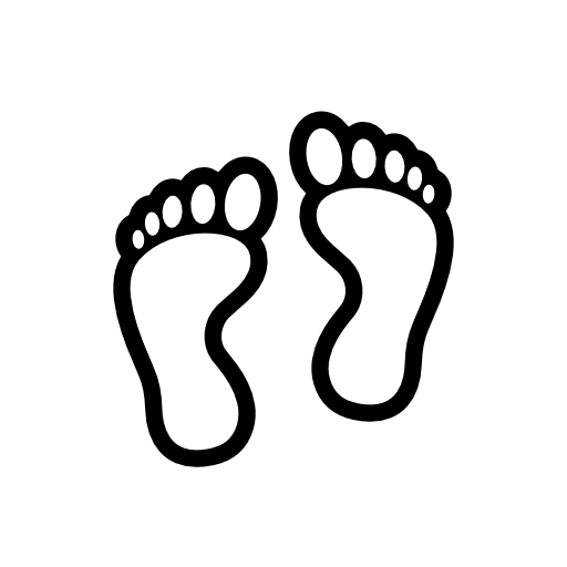 Human footprints outline
