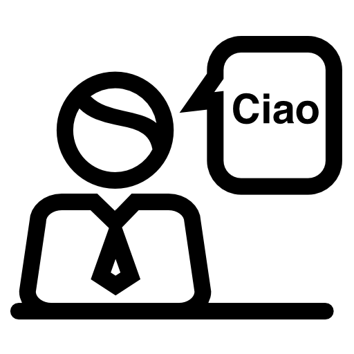 Italian receptionist saying ciao