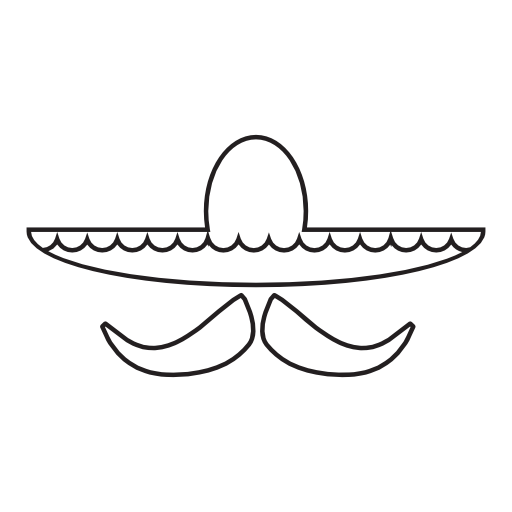 Mexican hat and mustache, IOS 7 interface symbol