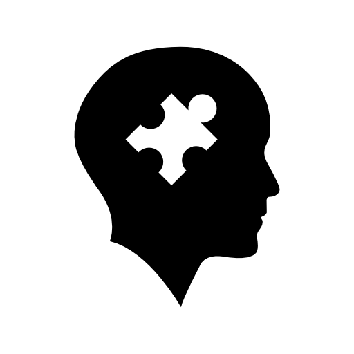 Bald head with puzzle piece