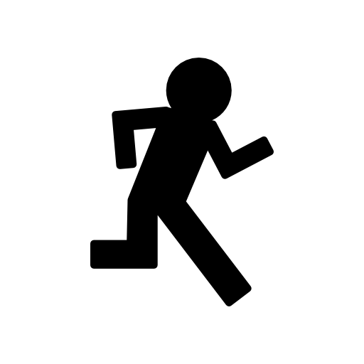 Man running from side view, IOS 7 interface symbol