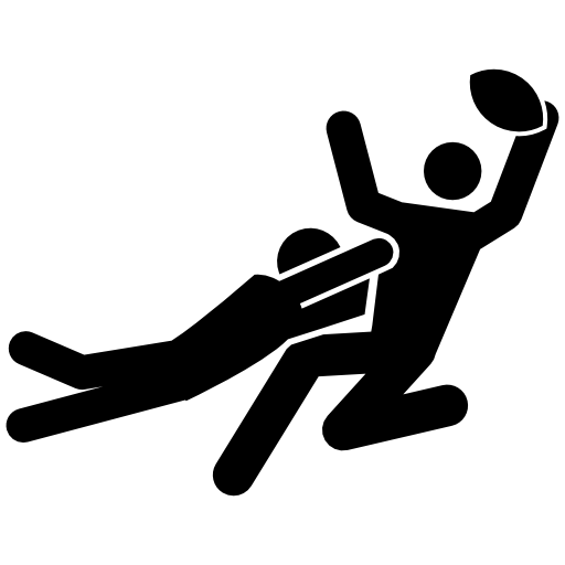Rugby players fighting for the ball