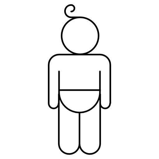 Baby wearing diaper outline
