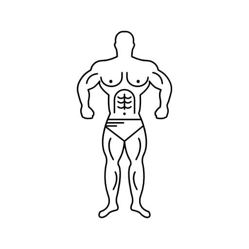 Super muscle man outline